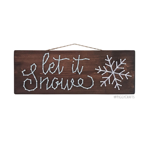 Ξύλινη πινακίδα "Let it Snow" 33x12cm - ξύλο, χριστουγεννιάτικο, χριστούγεννα, χριστουγεννιάτικα δώρα