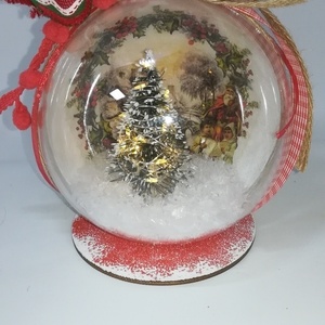 Φωτιζόμενη Μπάλα Χριστουγεννιάτικη - διακοσμητικά, χριστουγεννιάτικα δώρα, δέντρο, μπάλες - 3