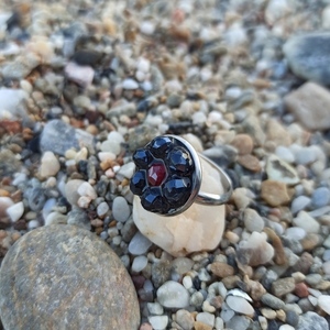 Ατσάλινο δαχτυλίδι σε σχήμα "βατομουρο" με υγρό γυαλί. - ατσάλι, μεγάλα, αυξομειούμενα, φθηνά - 3