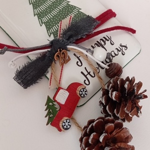 Μεταλικό χριστουγεννιάτικο κρεμαστό διακοσμητικό δέντρο 23*12εκ. - στολίδι, διακοσμητικά, χριστουγεννιάτικα δώρα, δέντρο - 2