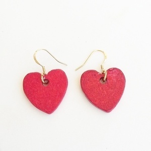 Κεραμικα κοκκινα σκουλαρικια καρδια - ασήμι, καρδιά, κεραμικό, κρεμαστά