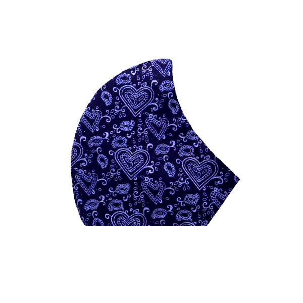 123.Μάσκα 2πλής όψεως-βαμβακερή πολλαπλών χρήσεων-Σχέδιο "Blue Paisley ". - βαμβάκι, unisex, μάσκες προσώπου