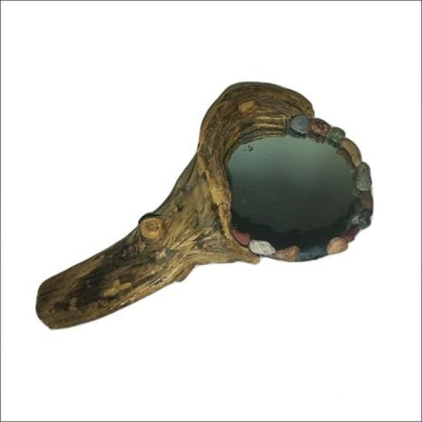 Καθρέφτης Χειρός ''Victoria del Mar'' από Θαλασσόξυλο - ξύλο, vintage, πέτρα