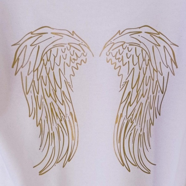 Λευκό φούτερ .May Angels surround you with wings of light. - βαμβάκι, πολυεστέρας, μακρυμάνικες - 5