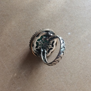 Vintage ασημένιο δαχτυλίδι με φυσικές πέτρες - ασήμι, ημιπολύτιμες πέτρες, ασήμι 925, σταθερά, μεγάλα - 5