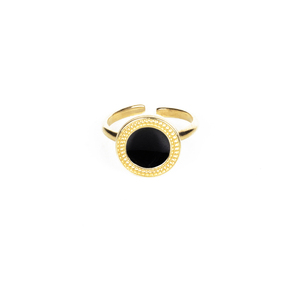 Δαχτυλίδι "Golden Circle" - ορείχαλκος, γεωμετρικά σχέδια, βεράκια, μικρά, boho, αυξομειούμενα - 2
