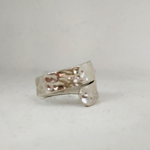 Ασημένιο χειροποίητο γερά φτιαγμένο ανοιχτό δαχτυλίδι - ασήμι, σφυρήλατο, βεράκια, σταθερά - 4