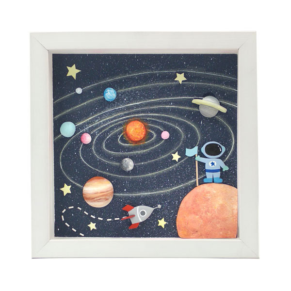 Παιδικό καδράκι "Lost in space" - πίνακες & κάδρα, διάστημα, παιδικά κάδρα