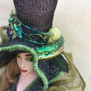 Διακοσμητική Κούκλα "Πράσινη Μάγισσα" ύψος 90 εκ. - ύφασμα, διακόσμηση, διακοσμητικά, διακόσμηση σαλονιού, κούκλες - 4