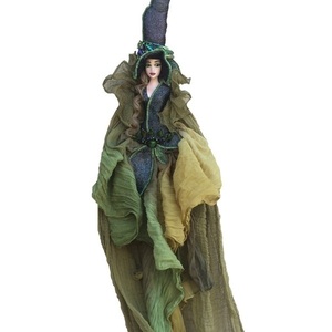 Διακοσμητική Κούκλα "Πράσινη Μάγισσα" ύψος 90 εκ. - ύφασμα, διακόσμηση, διακοσμητικά, διακόσμηση σαλονιού, κούκλες - 5