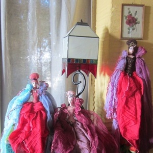 Διακοσμητική Κούκλα "Exotic κόκκινο-μπλε" ύψος 60 εκ. - ύφασμα, διακοσμητικά, διακόσμηση σαλονιού, κούκλες - 4