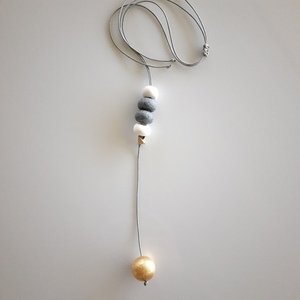 "Pendulum" Χειροποίητο κολιέ από πηλό - ορείχαλκος, πηλός, χειροποίητα, μακριά - 4