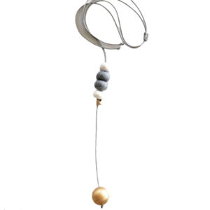 "Pendulum" Χειροποίητο κολιέ από πηλό - ορείχαλκος, πηλός, χειροποίητα, μακριά - 2