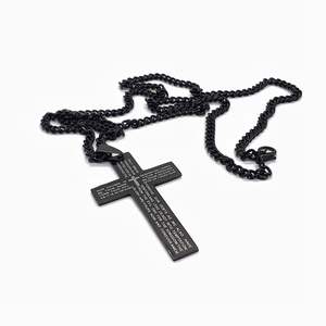 Αντρικό κολιέ σταυρός Preghiera - κολιέ, ατσάλι, σταυροί