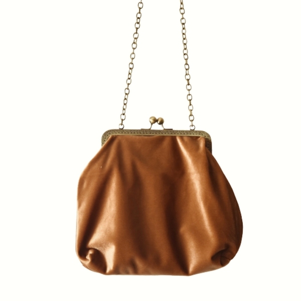 "Warm Autumn" βελούδινη τσάντα με πλαίσιο - ύφασμα, clutch, χιαστί, βελούδο, romantic