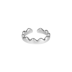 Δαχτυλίδι Αυξομειούμενο "Crown" - επιχρυσωμένα, επάργυρα, κορώνα, μικρά, αυξομειούμενα - 3