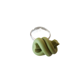 "Double knot" Χειροποίητο δαχτυλίδι από πηλό - πηλός, χειροποίητα, αυξομειούμενα