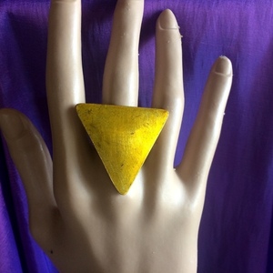Δαχτυλίδια "Τρίγωνο" από χρυσοβαμμένο αρζαντό - αλπακάς, μεγάλα, αυξομειούμενα, φθηνά - 2