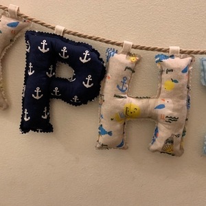 Name banner 7 γραμμάτων για αγόρι με θέμα τη θάλασσα. - αγόρι, δώρο, όνομα - μονόγραμμα, θάλασσα - 3