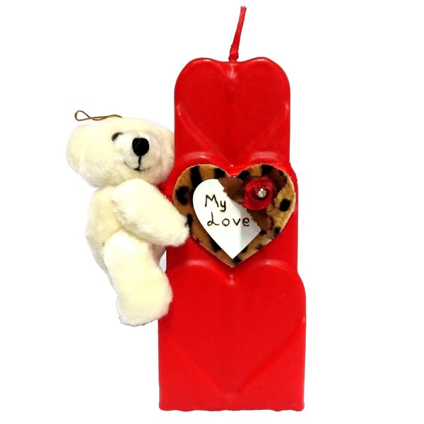 Δώρο Αγίου Βαλεντίνου αρωματικό κερί με αρκουδάκι 18,5×7,7×5,3cm - κερί, αρωματικά κεριά, αγ. βαλεντίνου