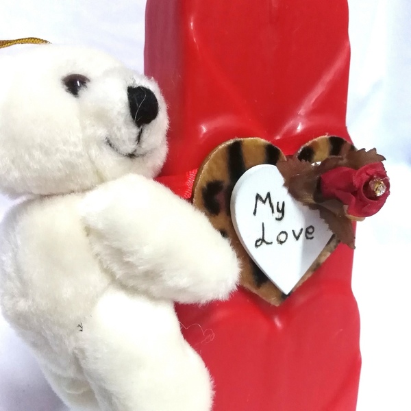 Δώρο Αγίου Βαλεντίνου αρωματικό κερί με αρκουδάκι 18,5×7,7×5,3cm - κερί, αρωματικά κεριά, αγ. βαλεντίνου - 3