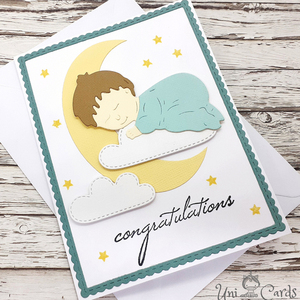 Ευχετήρια κάρτα για νεογέννητο - κορίτσι, αγόρι, βρεφικά, αναμνηστικά, γέννηση, ευχετήριες κάρτες - 3