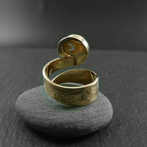 " Golden Labradorite " - Xειροποίητο επίχρυσο 18K δαχτυλίδι με Λαβραδορίτη. - ημιπολύτιμες πέτρες, chevalier, επιχρυσωμένα, αυξομειούμενα - 3