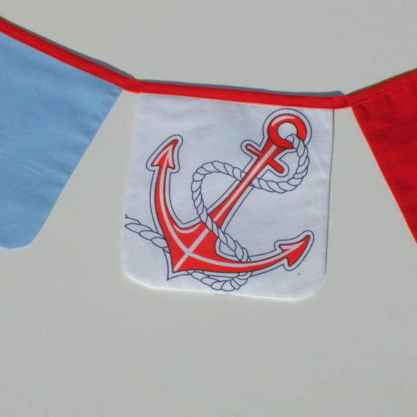 Γιρλάντα με Υφασμάτινα Σημαιάκια - ναυτικό θέμα - αγόρι, γιρλάντες, party, βάπτισης - 4