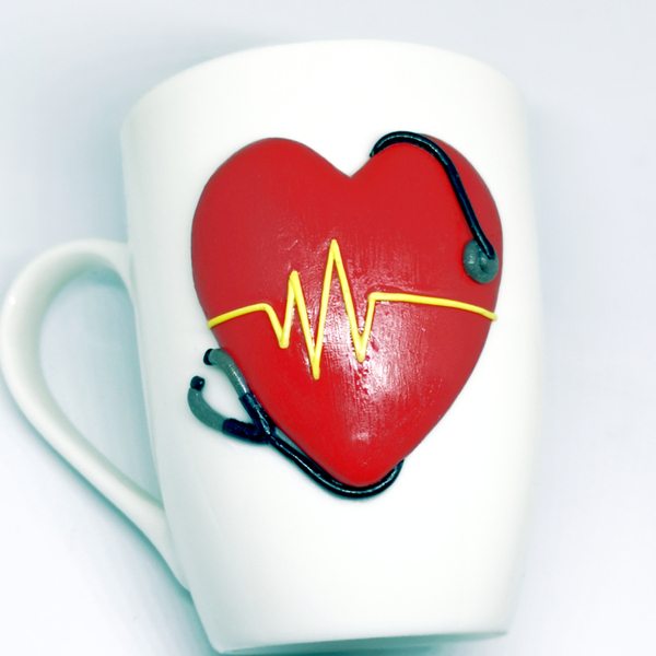 Κούπα καρδιά στηθοσκόπιο - καρδιά, κούπες & φλυτζάνια, δώρο για γιατρό - 2