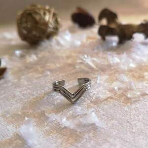 Δαχτυλίδι με σχήμα V - ορείχαλκος, boho, μπρούντζος, αυξομειούμενα, φθηνά - 2