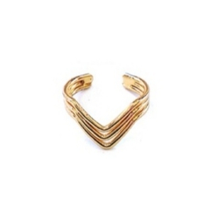 Δαχτυλίδι με σχήμα V χρυσό - ορείχαλκος, boho, μπρούντζος, αυξομειούμενα, φθηνά