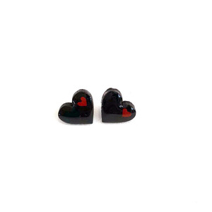 Stud earrings “Mini καρδούλες”. - ξύλο, καρδιά, καρφωτά, κοσμήματα - 2