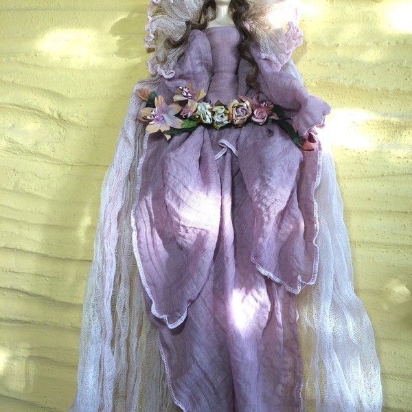 Διακοσμητική Κούκλα "Fairy DFSN" ύψος 60 εκ. σε χρώμα μπεζ και μελιτζανί - διακόσμηση, διακοσμητικά, διακόσμηση σαλονιού, κούκλες, νεράιδες - 3