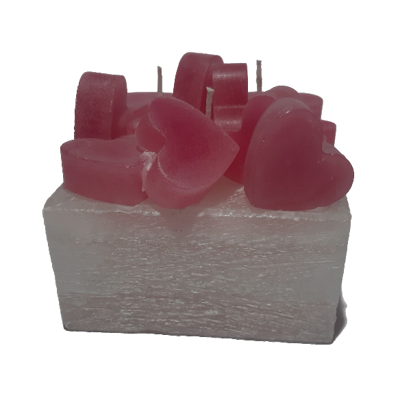 Ξυστό αρωματικό κερί με ροζ καρδούλες HEARTS BOUQUET. - χειροποίητα, κερί, αρωματικά κεριά, κεριά - 2