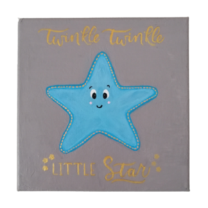 Παιδικός Χειροποίητος Πίνακας 20x20 cm Αστέρι Twinkle Twinkle Little Star - κορίτσι, αγόρι, αστέρι, δώρα για παιδιά, παιδικοί πίνακες