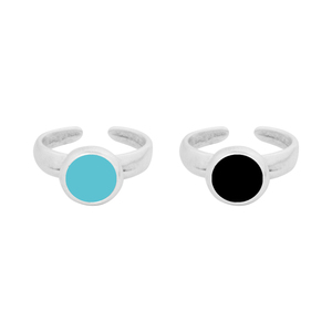 Δαχτυλίδι Επάργυρο "Color Dots" - ορείχαλκος, επάργυρα, μικρά, boho, αυξομειούμενα