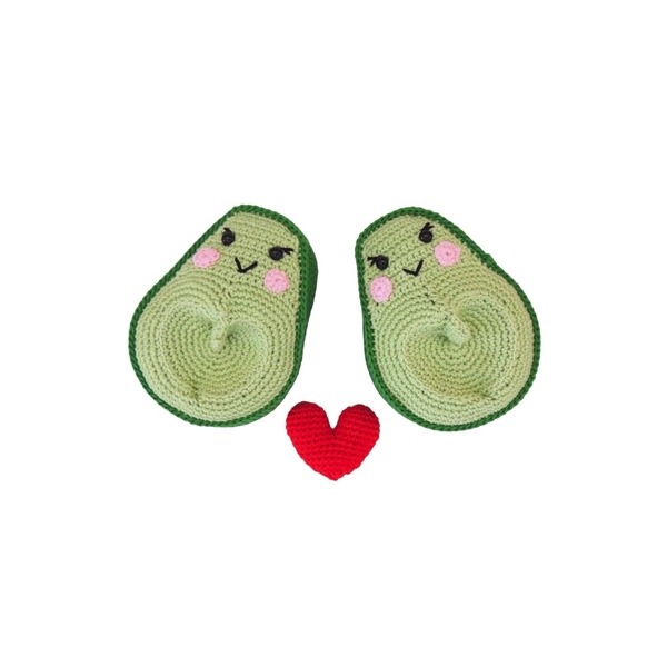 Πλεκτά αβοκάντο με καρδιά 12cm - δώρο, crochet, amigurumi, αγ. βαλεντίνου - 2