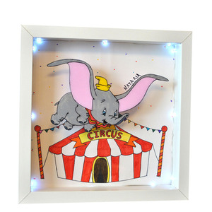 Dumbo Φωτιστικό Καδράκι - πίνακες & κάδρα, κορίτσι, αγόρι, παιδικά κάδρα - 2
