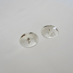 Σφυρήλατα Σκουλαρίκια Δίσκοι, Ασήμι 925 - ασήμι, δίσκος, γεωμετρικά σχέδια, καρφωτά - 4