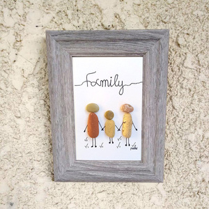 Κάδρο δώρο για οικογένεια με ένα παιδάκι - πίνακες & κάδρα, οικογένεια, ξύλινα διακοσμητικά τοίχου, προσωποποιημένα - 3