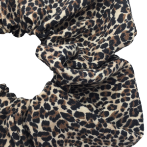 Υφασμάtινο λαστιχάκι scrunchie leopard xxl - ύφασμα, animal print, για τα μαλλιά, λαστιχάκια μαλλιών - 2
