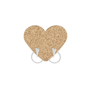 Ear Jacket Σκουλαρίκια "Heart" - ορείχαλκος, καρδιά, επάργυρα, μικρά - 3