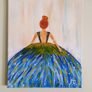 Ballerina, ζωγραφισμένος στο χέρι καμβάς - πίνακες ζωγραφικής, παιδικοί πίνακες