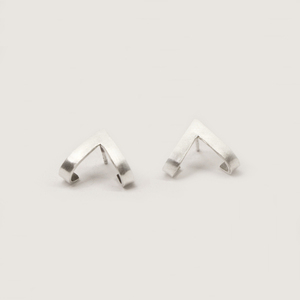Ασημένια σκουλαρίκια Λ τρίγωνα 925 ear cuffs - ασήμι, γεωμετρικά σχέδια, μικρά, ear cuffs - 2