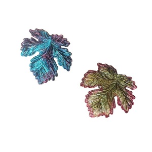 Χρωματισμένο δαχτυλίδι "Φύλλο" σε 2 χρώματα - ορείχαλκος, φύλλο, boho, μεγάλα, αυξομειούμενα, φθηνά