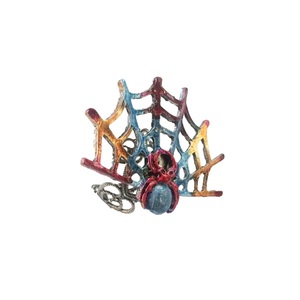 Χρωματισμένο Δαχτυλίδι ¨Αράχνη" - ορείχαλκος, boho, μεγάλα, αυξομειούμενα, φθηνά