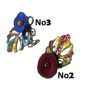 Δαχτυλίδι με δερμάτινο λουλούδι και μεταλλικό φύλλο, 3 χρώματα - δέρμα, ορείχαλκος, φύλλο, μικρά, boho, μεγάλα, αυξομειούμενα - 5