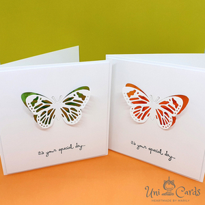 Ευχετήριες κάρτες με πεταλούδα - πεταλούδα, γενέθλια, επέτειος, γέννηση, γενική χρήση - 3