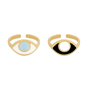 Δαχτυλίδι Αυξομειούμενο "Eye" - επιχρυσωμένα, ορείχαλκος, μικρά, boho, αυξομειούμενα