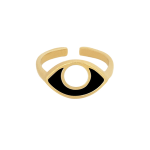 Δαχτυλίδι Αυξομειούμενο "Eye" - επιχρυσωμένα, ορείχαλκος, μικρά, boho, αυξομειούμενα - 3